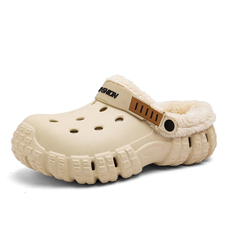 New Fashion Men Winter Slippers Warm Fur Garden Shoes couples Winter Warm House Slippers Indoor Outdoor Mules | TINMICO - TINMICO