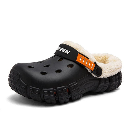 New Fashion Men Winter Slippers Warm Fur Garden Shoes couples Winter Warm House Slippers Indoor Outdoor Mules | TINMICO - TINMICO