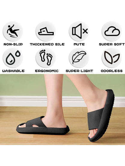 New Flip Flops Cloud Slippers Non - Slip Mens Womens Slippers Cloud Sliders Soft Flip Flops with Thick Sole for Shower Bathroom - TINMICO