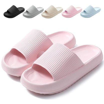 New Flip Flops Cloud Slippers Non - Slip Mens Womens Slippers Cloud Sliders Soft Flip Flops with Thick Sole for Shower Bathroom - TINMICO