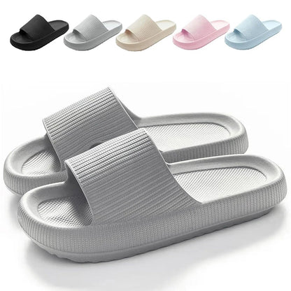 New Flip Flops Cloud Slippers Non - Slip Mens Womens Slippers Cloud Sliders Soft Flip Flops with Thick Sole for Shower Bathroom - TINMICO