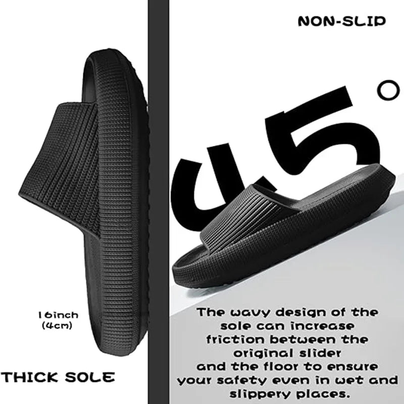 New Flip Flops Cloud Slippers Non - Slip Mens Womens Slippers Cloud Sliders Soft Flip Flops with Thick Sole for Shower Bathroom - TINMICO