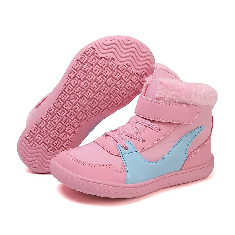 New Kids Wide Toe Barefoot Snow Boots | Boys/Girls Winter Minimalist Sneakers | Girls Boys Warm Boot Toddler Little Big Kids TINMICO - TINMICO