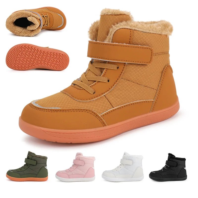 New Kids Wide Toe Barefoot Snow Boots | Boys/Girls Winter Minimalist Sneakers | Girls Boys Warm Boot Toddler Little Big Kids TINMICO - TINMICO