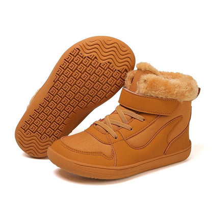 New Kids Wide Toe Barefoot Snow Boots | Boys/Girls Winter Minimalist Sneakers | Girls Boys Warm Boot Toddler Little Big Kids TINMICO - TINMICO