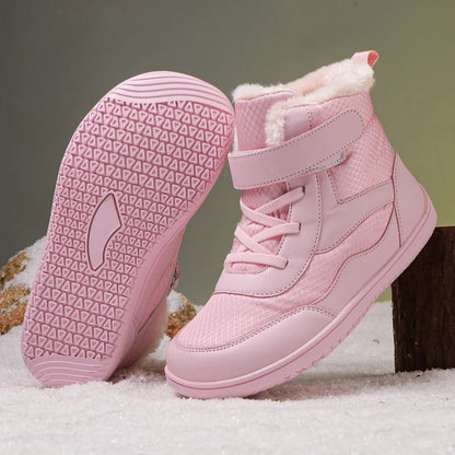 New Kids Wide Toe Barefoot Snow Boots | Boys/Girls Winter Minimalist Sneakers | Girls Boys Warm Boot Toddler Little Big Kids TINMICO - TINMICO