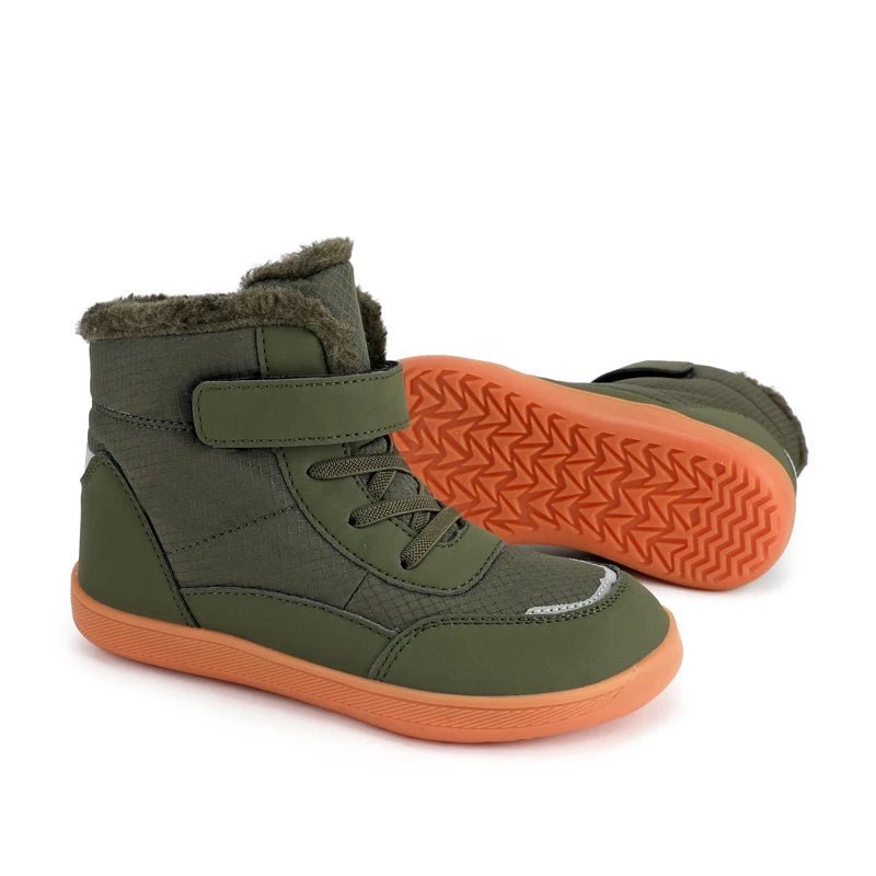 New Kids Wide Toe Barefoot Snow Boots | Boys/Girls Winter Minimalist Sneakers | Girls Boys Warm Boot Toddler Little Big Kids TINMICO - TINMICO