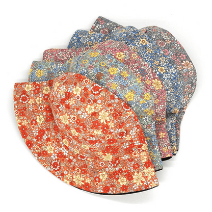 NEW Spring and Summer Small Floral Print Bucket Hat Trend Flower Double-Sided Male Wild Basin Sun Woman Cap | TINMICO - TINMICO