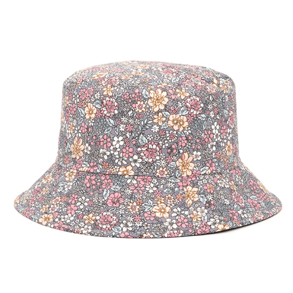 NEW Spring and Summer Small Floral Print Bucket Hat Trend Flower Double-Sided Male Wild Basin Sun Woman Cap | TINMICO - TINMICO