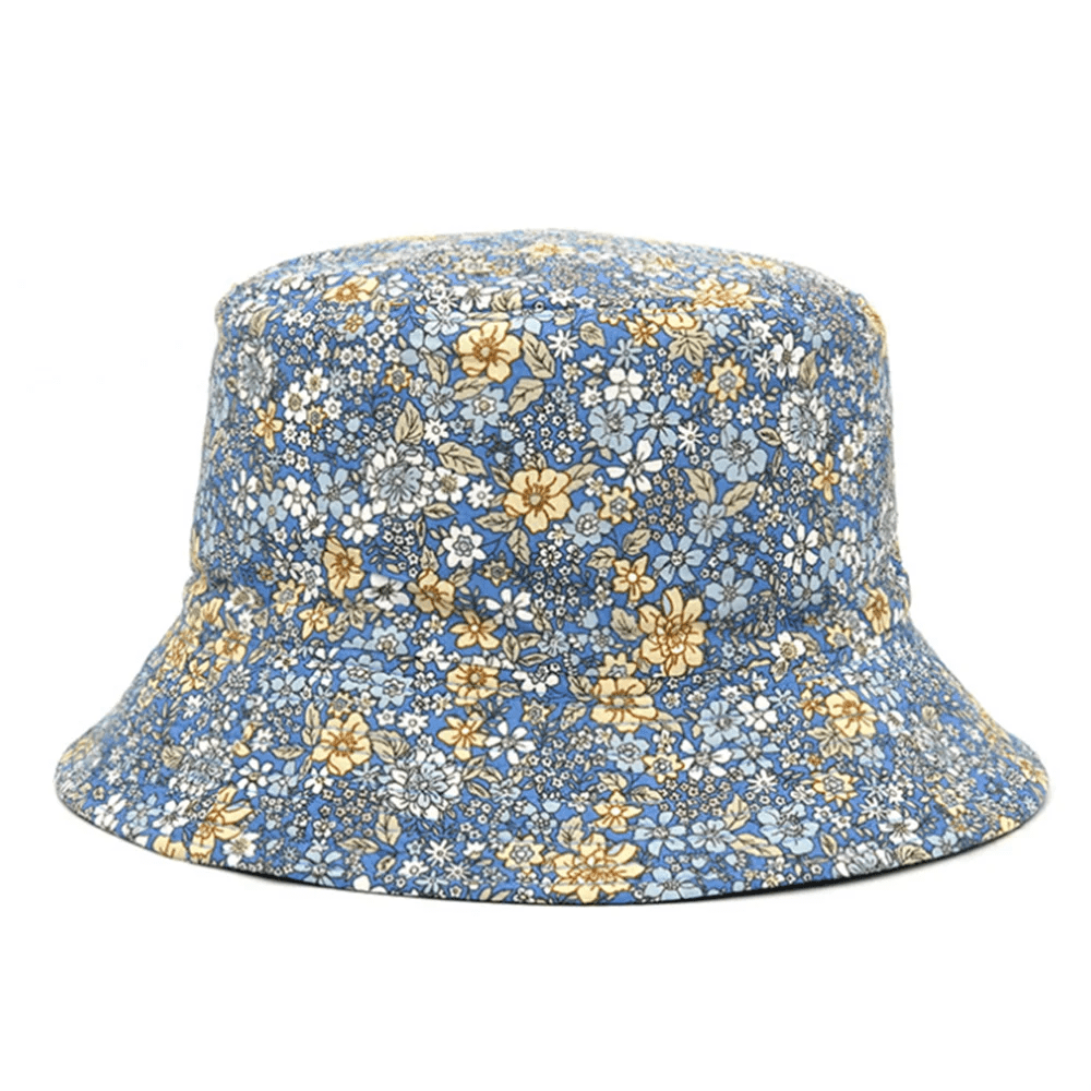 NEW Spring and Summer Small Floral Print Bucket Hat Trend Flower Double-Sided Male Wild Basin Sun Woman Cap | TINMICO - TINMICO
