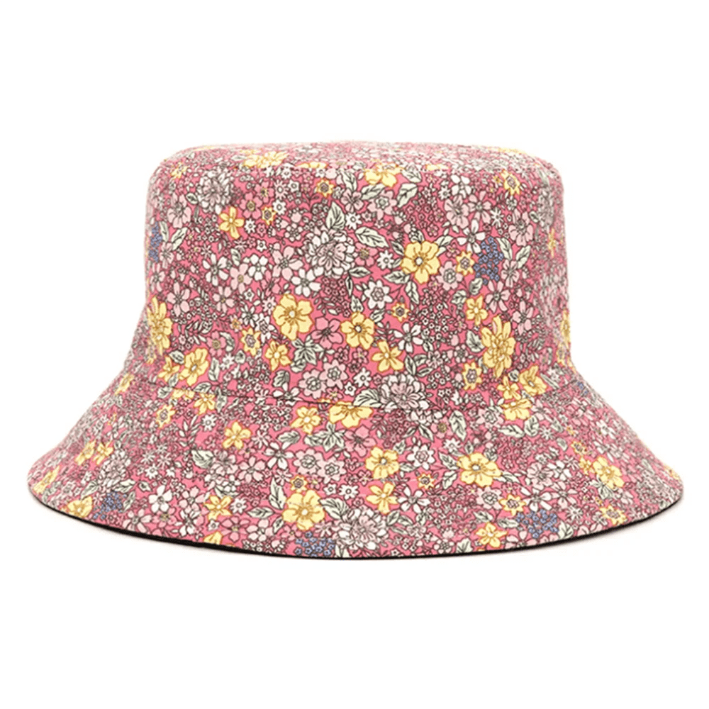 NEW Spring and Summer Small Floral Print Bucket Hat Trend Flower Double-Sided Male Wild Basin Sun Woman Cap | TINMICO - TINMICO