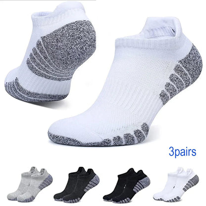 New thickened towel bottom running socks mesh boat socks non-slip breathable sports socks Low cut Men's socks Women's socks,3pairs | TINMICO - TINMICO