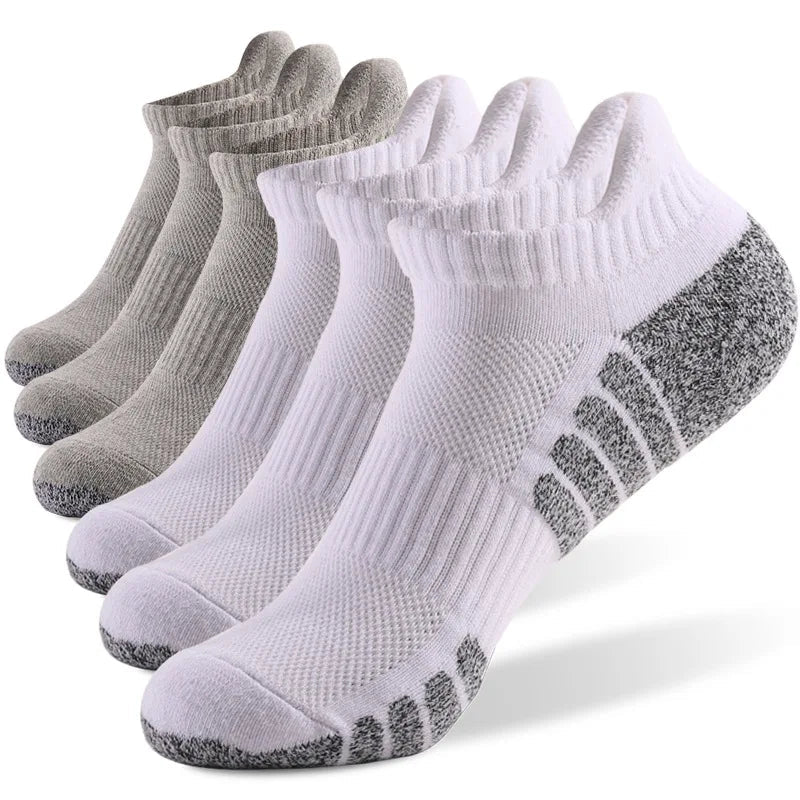 New thickened towel bottom running socks mesh boat socks non-slip breathable sports socks Low cut Men's socks Women's socks,3pairs | TINMICO - TINMICO