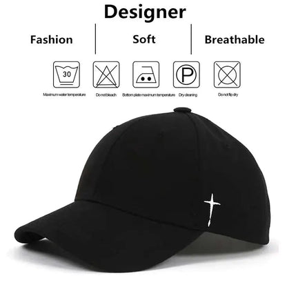 New Unisex Simple Cross Water Drop Embroidery Baseball Caps Spring and Autumn Outdoor Adjustable Casual Hat Sunscreen Hat | TINMICO - TINMICO