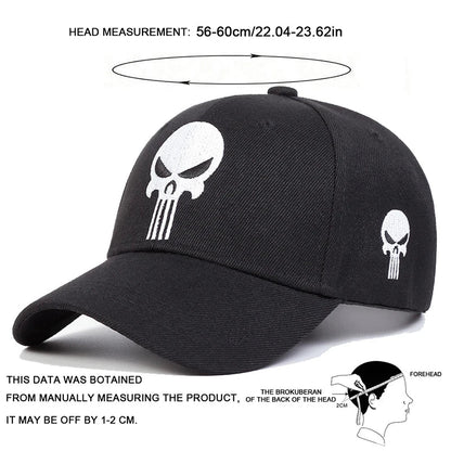 New Unisex Skull Head Embroidery Baseball Caps Spring Autumn Outdoor Adjustable Casual Hats Sunscreen Hat | TINMICO - TINMICO