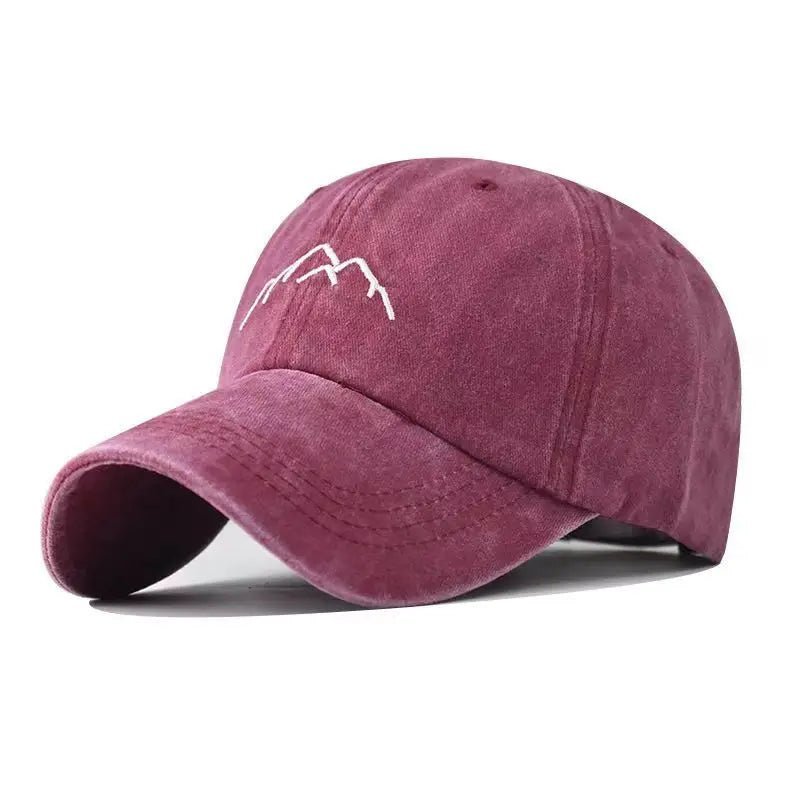 New Unisex Washed Cotton Cap Mountain Embroidery Vintage Baseball Cap Men Women Adjustable Casual Outdoor Streetwear Sports Hat - TINMICO