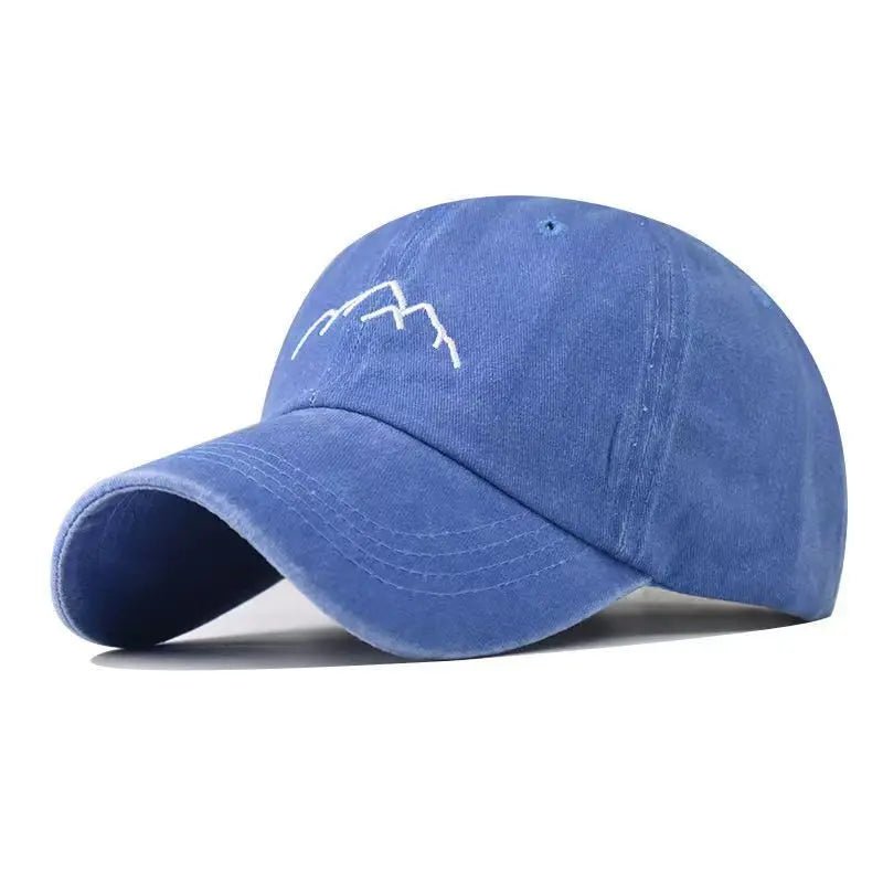 New Unisex Washed Cotton Cap Mountain Embroidery Vintage Baseball Cap Men Women Adjustable Casual Outdoor Streetwear Sports Hat - TINMICO