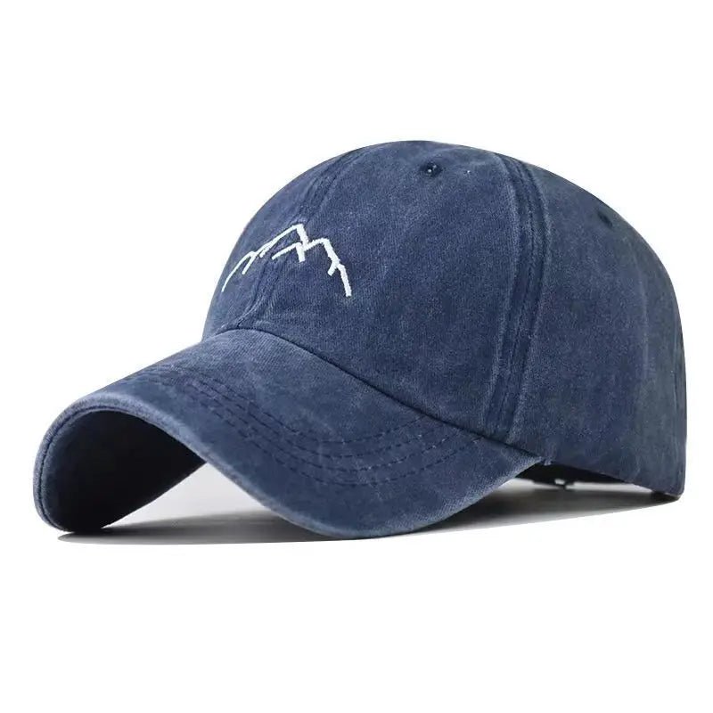New Unisex Washed Cotton Cap Mountain Embroidery Vintage Baseball Cap Men Women Adjustable Casual Outdoor Streetwear Sports Hat - TINMICO