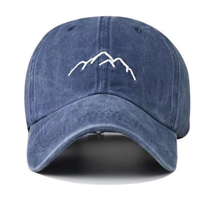 New Unisex Washed Cotton Cap Mountain Embroidery Vintage Baseball Cap Men Women Adjustable Casual Outdoor Streetwear Sports Hat - TINMICO