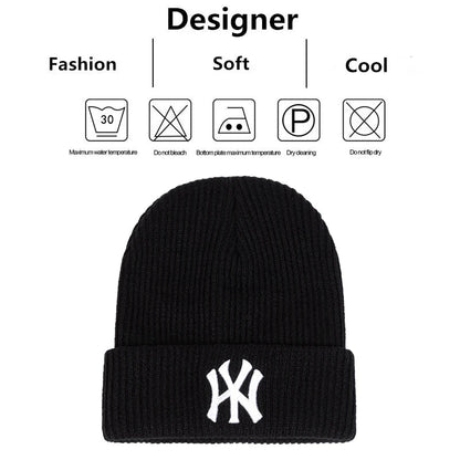 New Unisex WY Letter Embroidery Beanies Hats Autumn Winter Warm Hat Hip Hop Caps for Women Men | TINMICO - TINMICO