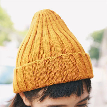 New Winter Women Knitted Hat Warm Soft Trendy Kpop Style Wool Beanie Elegant All - match Cap | TINMICO - TINMICO