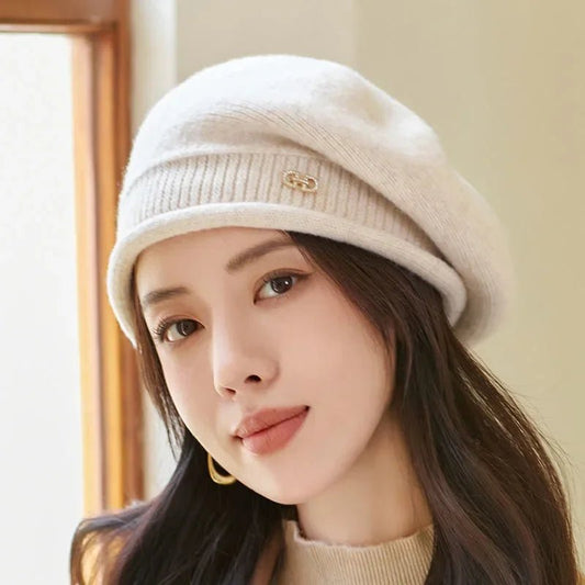New Women's Knitted Hat Elastic Wool Urine Cap, Soft and Comfortable Acrylic Knitted Hat, Suitable for Autumn and Winter TINMICO - TINMICO