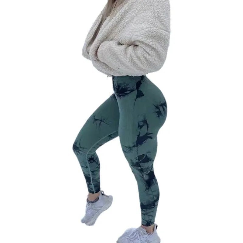 New Women's Tie-Dye Seamless Peach Butt High Waist Butt Pants Stretch Fitness Yoga Pants |TINMICO - TINMICO