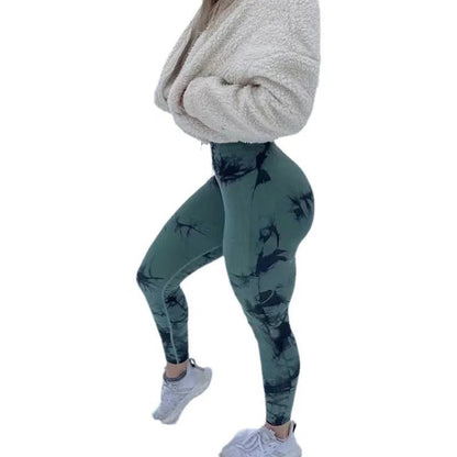 New Women's Tie-Dye Seamless Peach Butt High Waist Butt Pants Stretch Fitness Yoga Pants |TINMICO - TINMICO