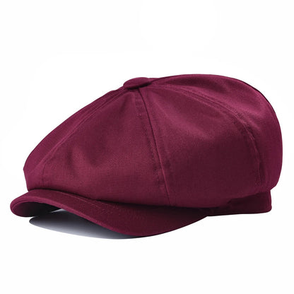 Newsboy Cap Men's White Twill Cotton Hat Women's Baker Boy Caps Retro Big Headpiece | TINMICO - TINMICO