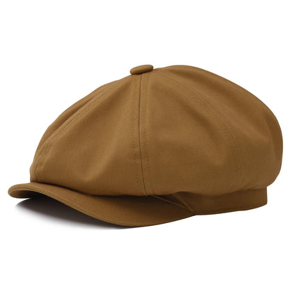 Newsboy Cap Men's White Twill Cotton Hat Women's Baker Boy Caps Retro Big Headpiece | TINMICO - TINMICO