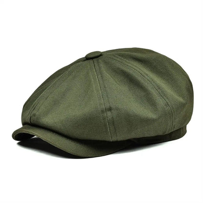Newsboy Cap Men's White Twill Cotton Hat Women's Baker Boy Caps Retro Big Headpiece | TINMICO - TINMICO