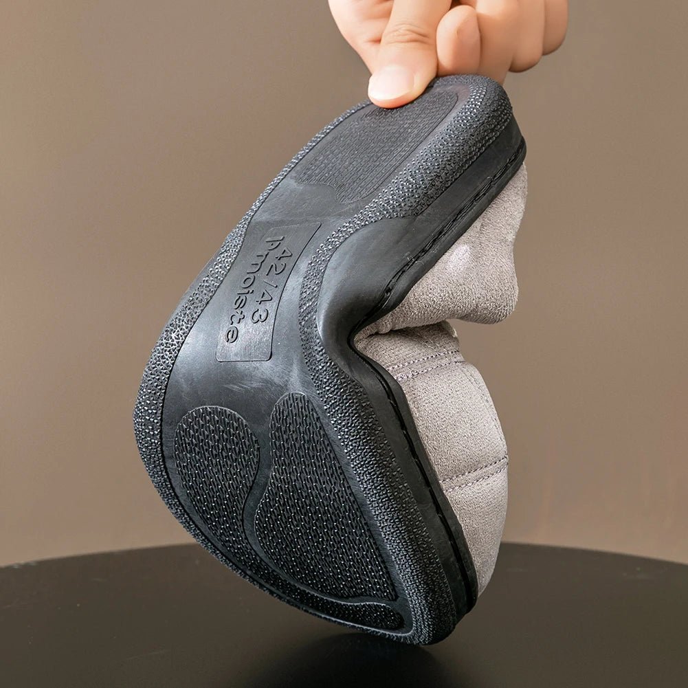 Slippers for men TPR Sole Memory Foam Warm Soft Cushion Non slip Stripe Design Comfortable Indoor House Shoes TINMICO - TINMICO