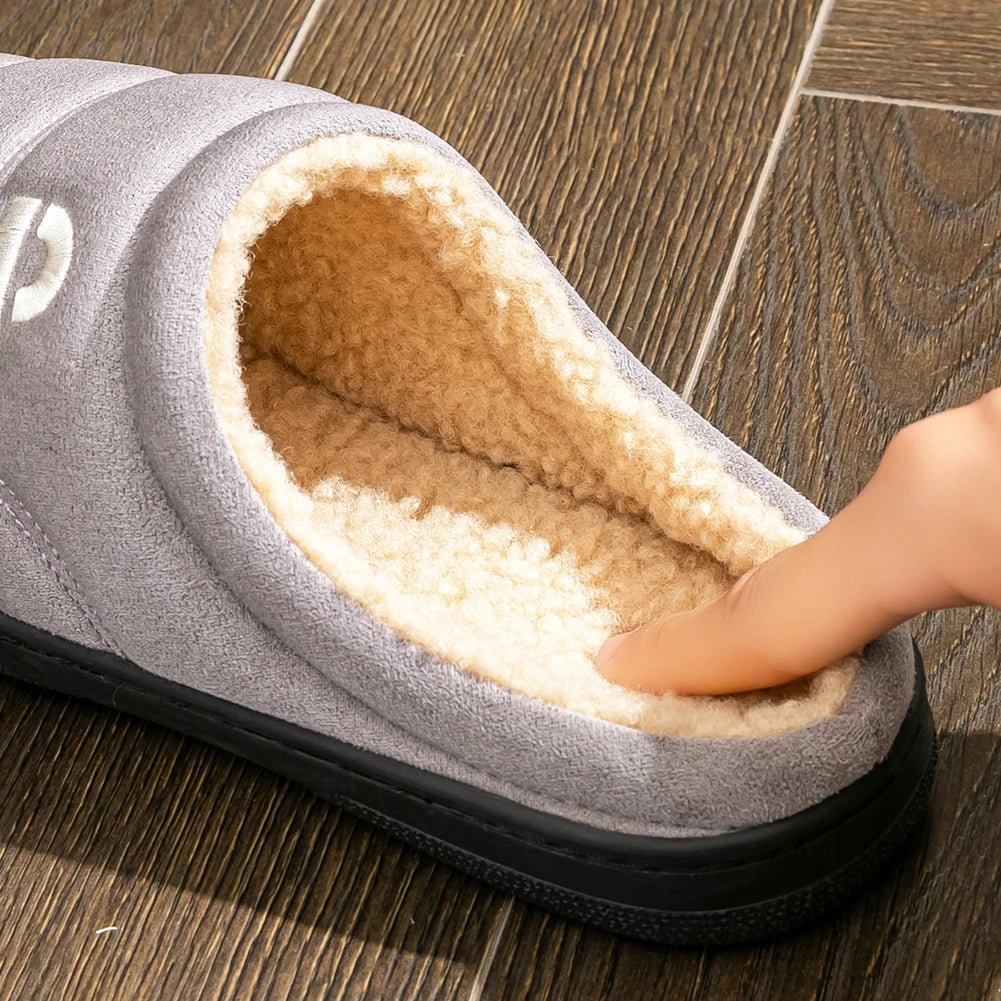 Slippers for men TPR Sole Memory Foam Warm Soft Cushion Non slip Stripe Design Comfortable Indoor House Shoes TINMICO - TINMICO