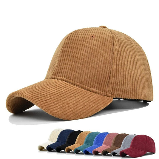 Solid Corduroy Cotton Vintage Unisex Baseball Adjustable Polo Trucker Cap Hat | TIMICO - TINMICO