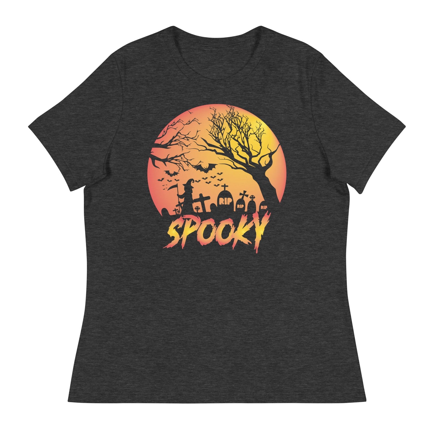 Spooky Halloween Women's Relaxed T-Shirt, Halloween Costumes for Women, Halloween Shirts for Women - TINMICO