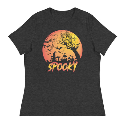 Spooky Halloween Women's Relaxed T-Shirt, Halloween Costumes for Women, Halloween Shirts for Women - TINMICO