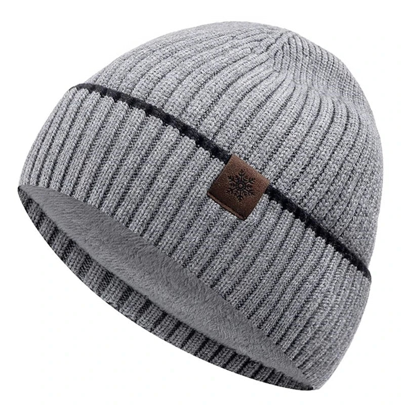Sports Knitted Hat Unisex Winter Hat Plush Fleece Warm Cap Snow Label Soft Beanie Hat For Men Women Outdoor| TINMICO - TINMICO
