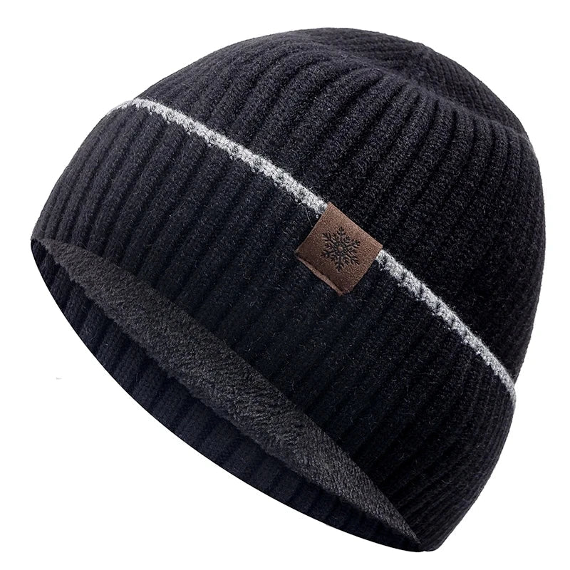 Sports Knitted Hat Unisex Winter Hat Plush Fleece Warm Cap Snow Label Soft Beanie Hat For Men Women Outdoor| TINMICO - TINMICO