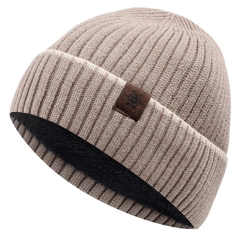 Sports Knitted Hat Unisex Winter Hat Plush Fleece Warm Cap Snow Label Soft Beanie Hat For Men Women Outdoor| TINMICO - TINMICO