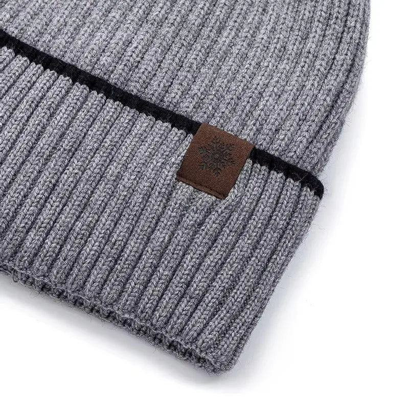 Sports Knitted Hat Unisex Winter Hat Plush Fleece Warm Cap Snow Label Soft Beanie Hat For Men Women Outdoor| TINMICO - TINMICO