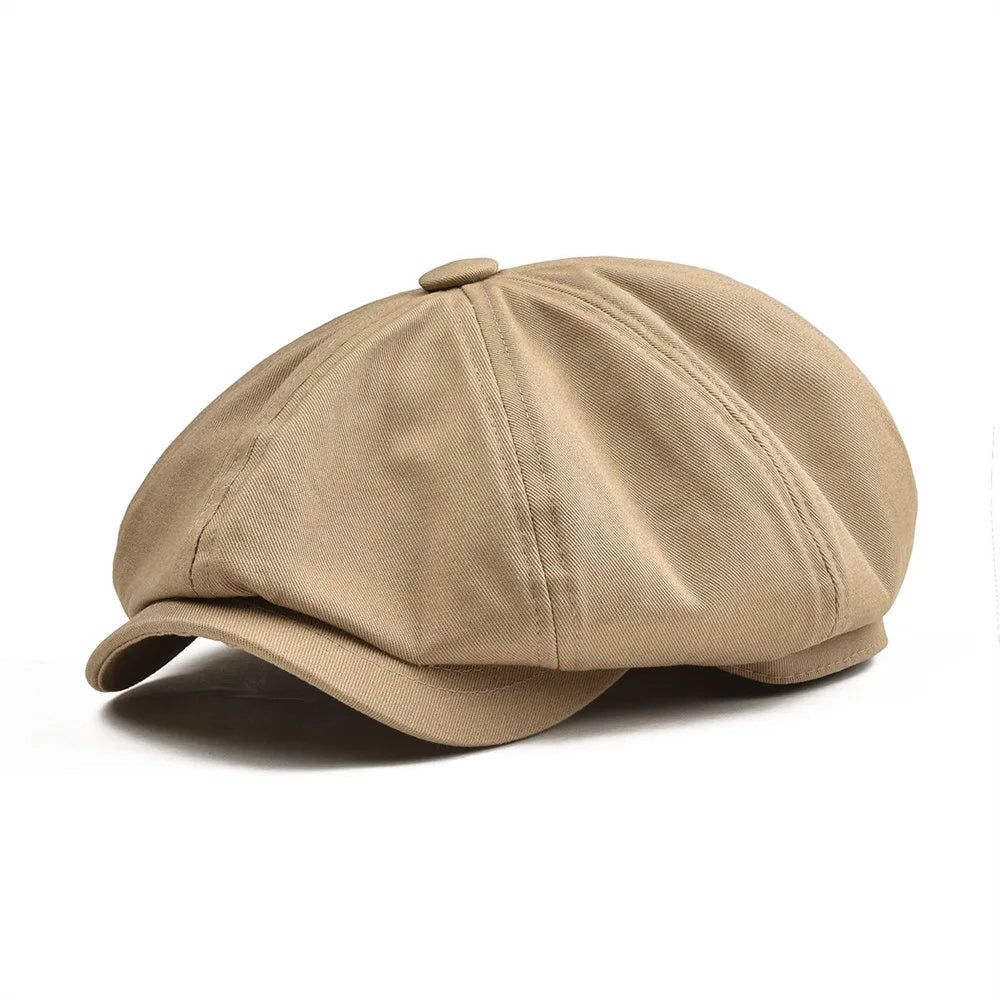 TINMICO 100% Twill Cotton Newsboy Cap Men Women Classic Retro Hat Summer Autumn Lightweight Driver Cap - TINMICO