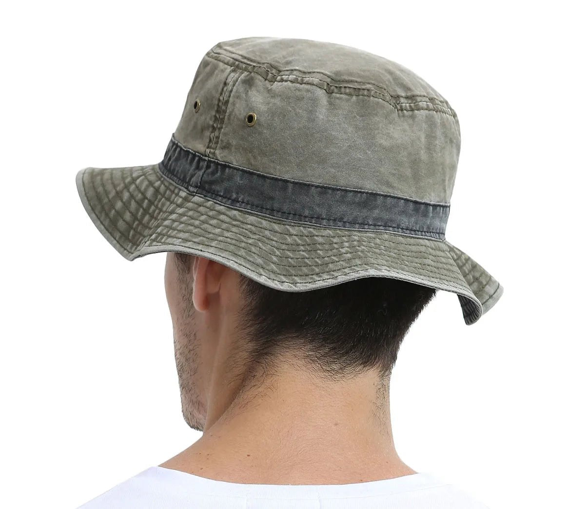 TINMICO Bucket Hats for Men Washed Cotton Outdoor Panama Hat Summer Fishing Hunting Cap UV Sun Protection Caps Panama Hat - TINMICO