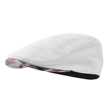 TINMICO Jangoul Mens Flat Cap Soft Vintage Linen Hats Casual Retro Newsboy Hat Beret for Male Driving Ivy Hats Summer Autumn - TINMICO