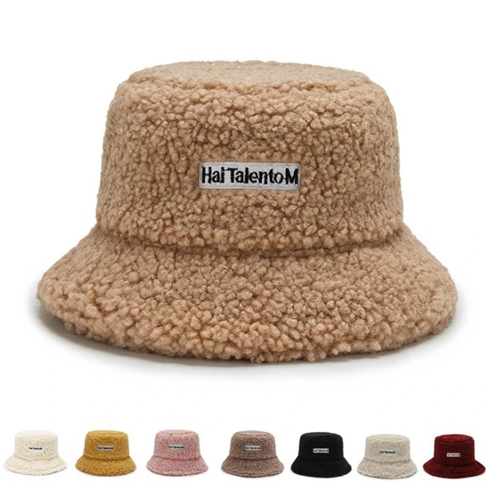 TINMICO Winter Warm Fleece Bucket Hat for Men Women Cold Resistant Fashion Fisherman Cap Trendy Sunshade New - TINMICO
