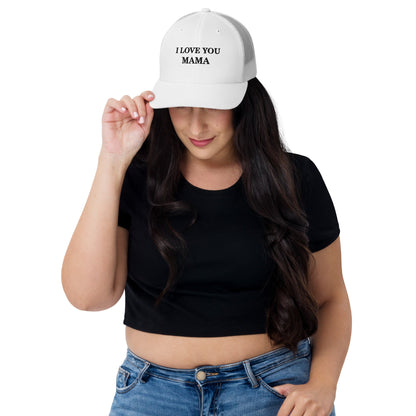 Trucker Cap I Love Mom Dad Hat Embroidery I Heart My Mother Appreciation Message Son & Daughter Heartwarming and Stylish Love and Gratitude Headwear - TINMICO