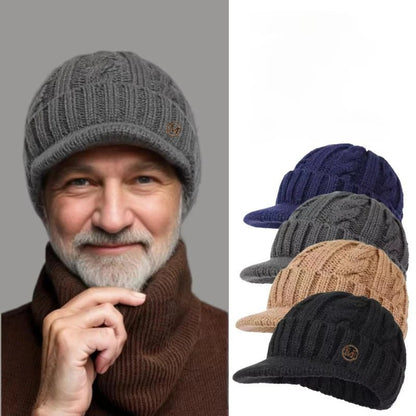 Twists Knitting Hat Keep Warm Winter Beanies for Men Outdoor Short Brim Duck Tongue Cap Winter Plush Thick Fried Dough | TINMICO - TINMICO