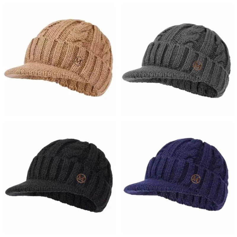 Twists Knitting Hat Keep Warm Winter Beanies for Men Outdoor Short Brim Duck Tongue Cap Winter Plush Thick Fried Dough | TINMICO - TINMICO