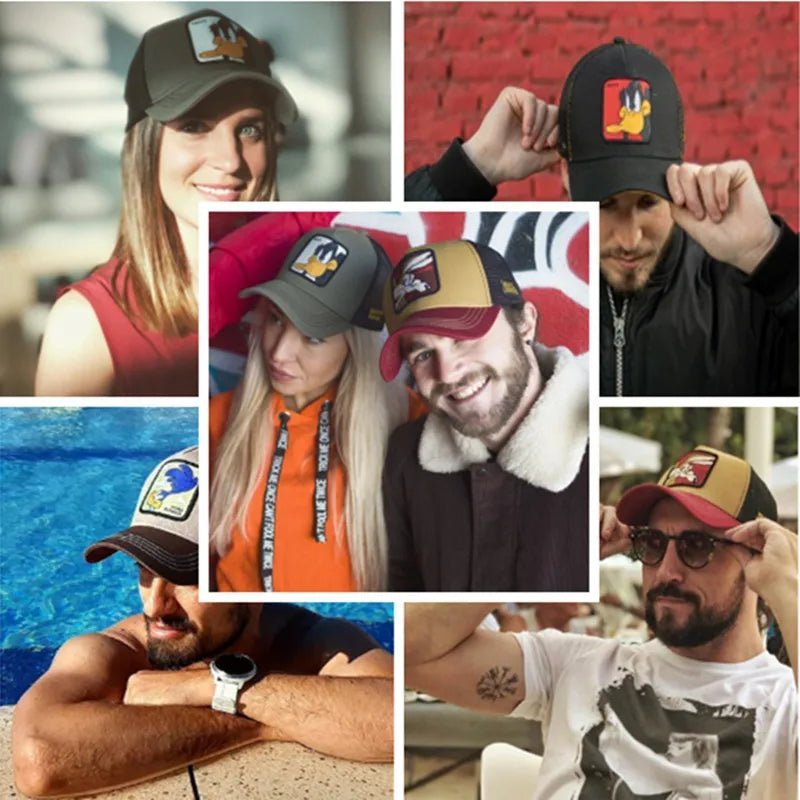 Unisex Anime Cartoon Cap High Quality Patch Draw Baseball Cap Men Trucker Hat | TINMICO - TINMICO