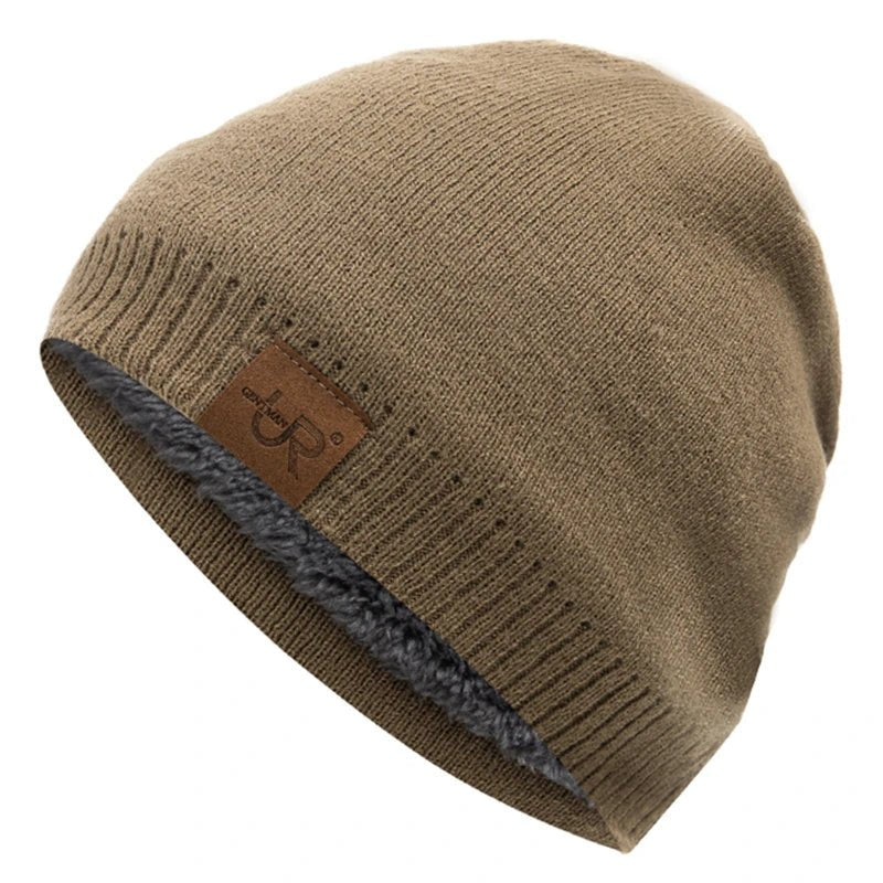 Unisex Winter Hats Solid Color Knitted Hats For Men And Women Beanie Cap Outdoor Add Fur Lining Warm Sports Hats|TINMICO - TINMICO