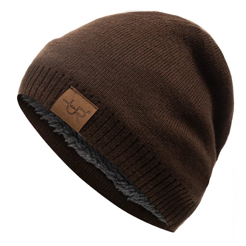 Unisex Winter Hats Solid Color Knitted Hats For Men And Women Beanie Cap Outdoor Add Fur Lining Warm Sports Hats|TINMICO - TINMICO